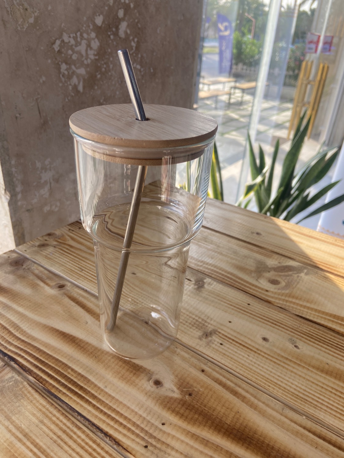 لیوان نی دار طرح گرد بلند درب بامبو